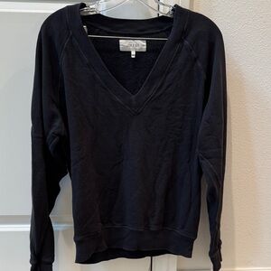 The Great V-Neck Sweatshirt in Almost Black